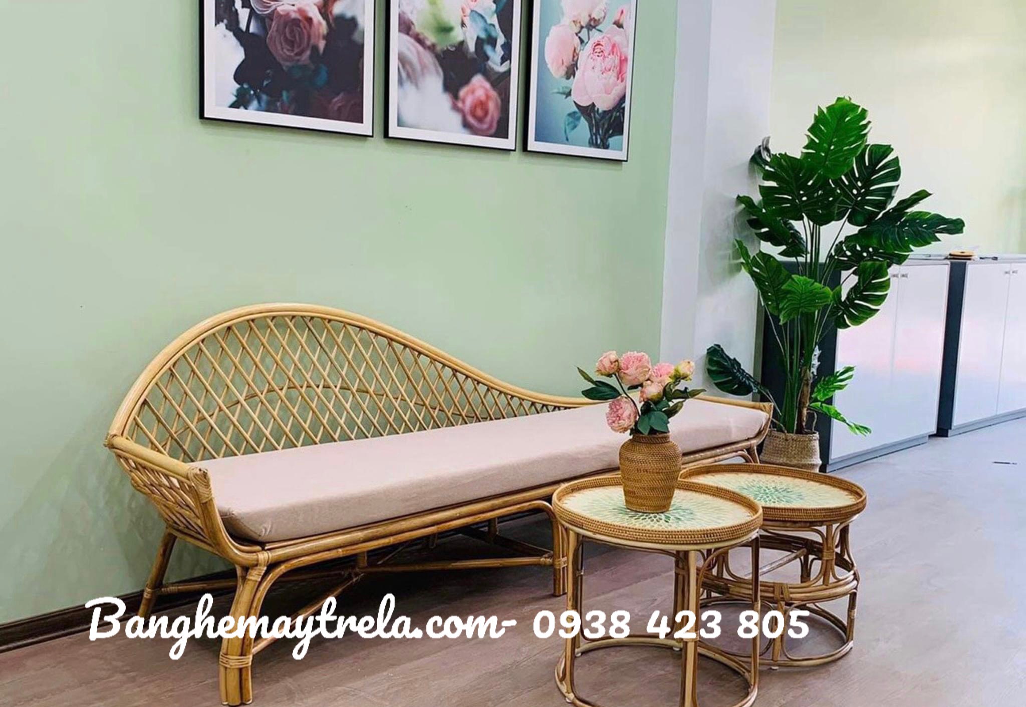 Băng ghế mây tre đan